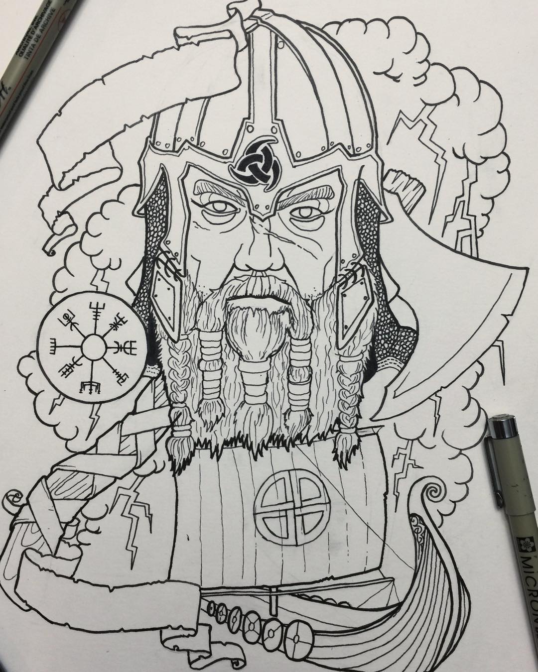 做音效师的松先生人像纹身手稿