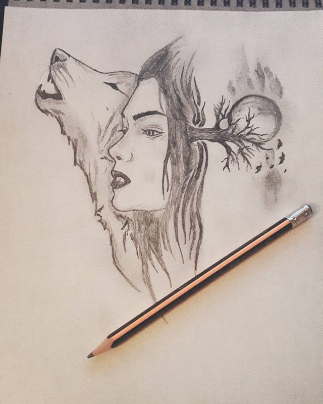 做文员的危先生美女狼纹身手稿