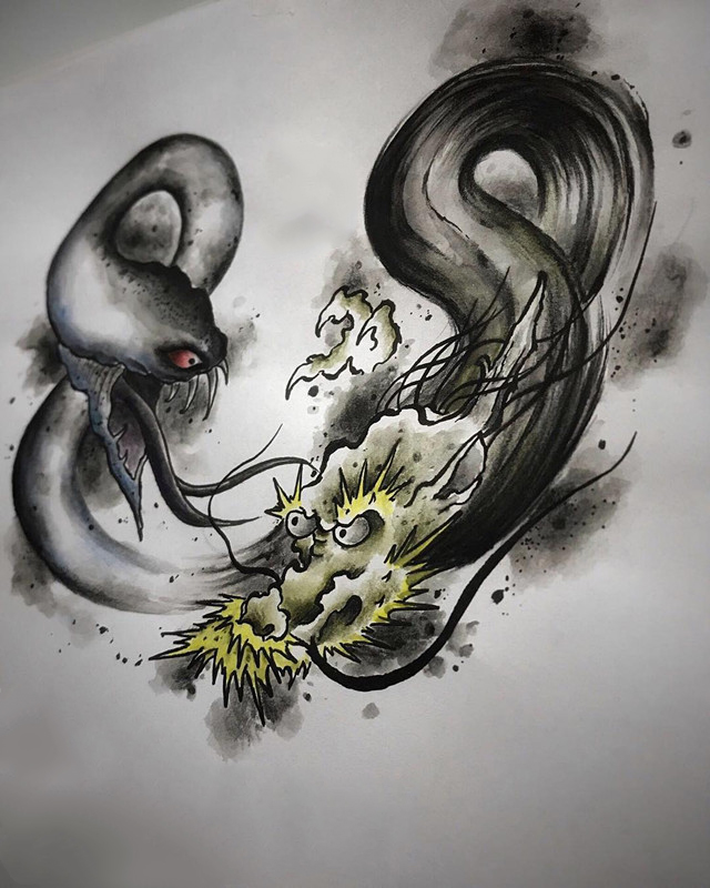 做律师的卢先生龙纹身手稿