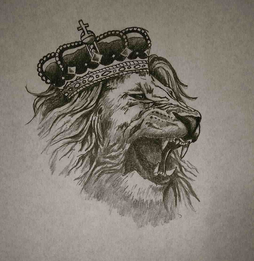 狮子纹身含义寓意 36幅狮子纹身手稿,效果图